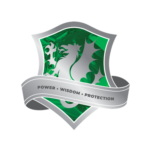 Dragon house crest: Power, Wisdom, Protection