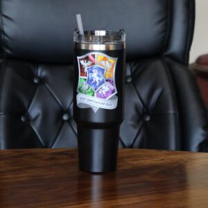 EDU INC: all house badges on black mug